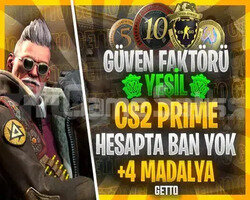 CS2 Prime | 4 Madalya | Yeşil Faktör + Garanti