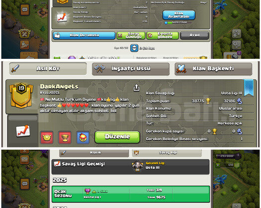 19,5 Level 9 Seviye başkent usta lig klan
