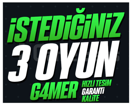 İSTEDİĞİNİZ 3 OYUN + KORUMA + HIZLI TESLİM GARANTİ
