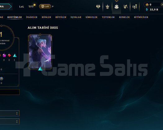EUW Unranked | 1 Kostüm - 33K Mö | LoL Hesap