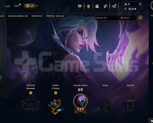 EUW Unranked | 1 Kostüm - 33K Mö | LoL Hesap