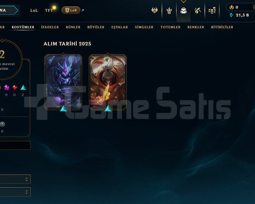 EUW Unranked | 2 Kostüm - 21K Mö | LoL Hesap