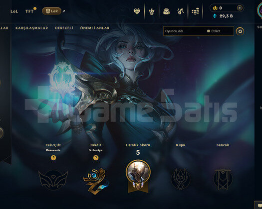 EUW Unranked | 1 Kostüm - 29K Mö | LoL Hesap