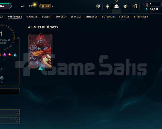 EUW Unranked | 1 Kostüm - 34K Mö | LoL Hesap