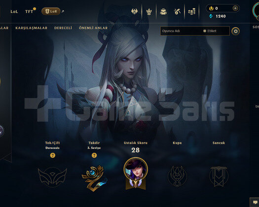 TR Unranked | 1 Kostüm - 26 Hero | LoL Hesap