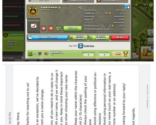 18 LEVEL ismi değişen klan