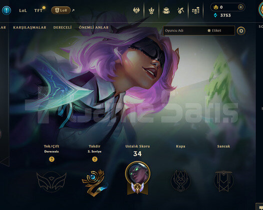 TR Unranked | 7 Kostüm - 41 Hero | LoL Hesap