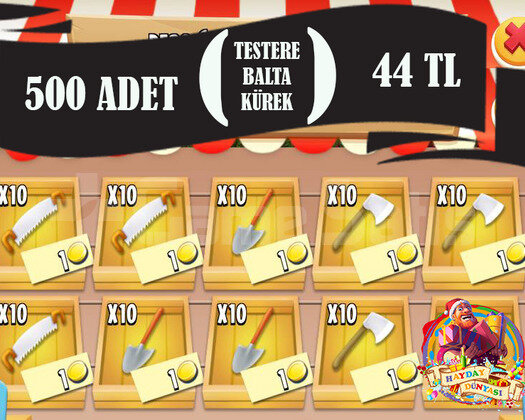 500 ADET  TESTERE-BALTA-KÜREK  44 TL