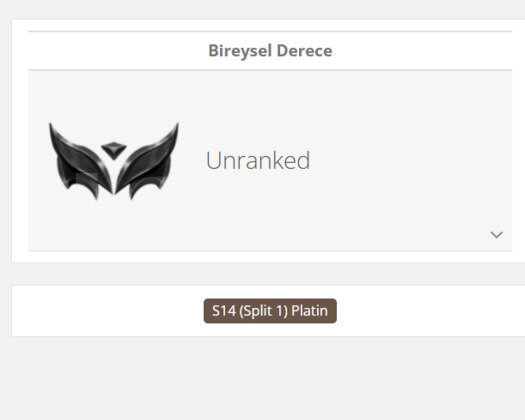 GEÇEN SEZON PLAT / DERECELİ HAZIR / EUW