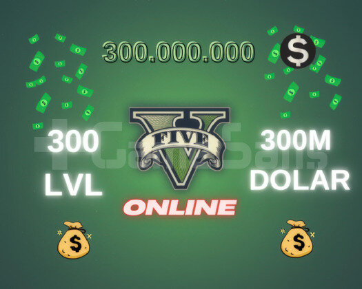 GTA Online 300M DOLAR +300 LVL Full Unlock+ bonus