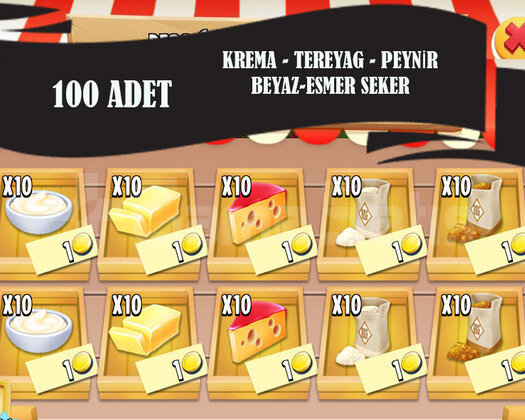 100 ADET ÜRÜN  16  TL