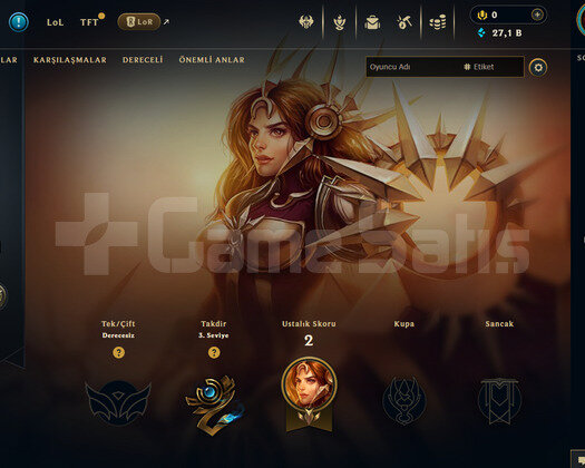 EUW Unranked | 22 Hero - 27K Mö | LoL Hesap