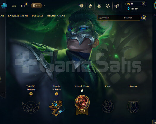 TR Unranked | 1 Kostüm - 32 Hero | LoL Hesap