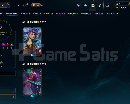 TR Geçen Sezon Plat | 2 Kostüm - 12K Mö | LoL Hesa