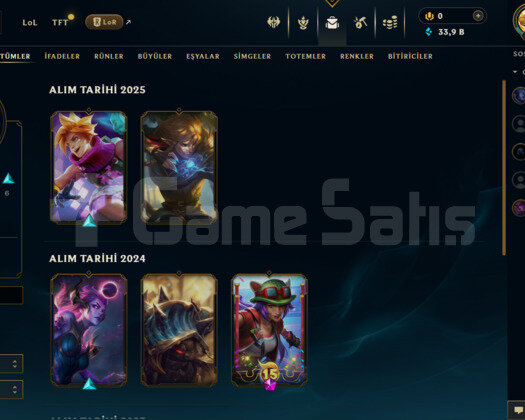 LOL EUW GÜMÜŞ 10 SKİN 94 LVL HESAP