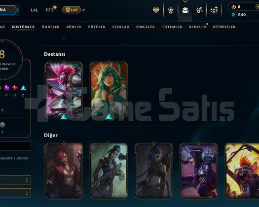 EUW Unranked | 8 Kostüm - 31 Hero | LoL Hesap