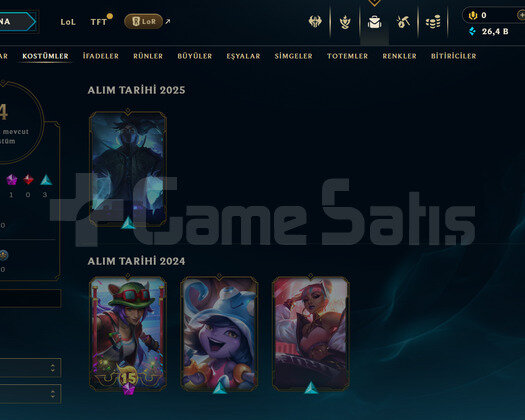 EUW Unranked | 4 Kostüm - 26K Mö | LoL Hesap