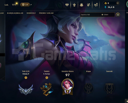 EUW Esnek Plat 3 | 2 Kostüm - 36K Mö | LoL Hesap