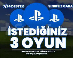 İSTEDİĞİNİZ 3 PSN OYUNU + GARANT