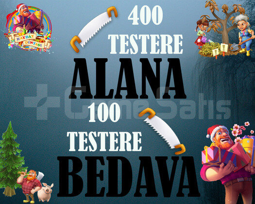 400 Testere Alana 100 Testere Bedava