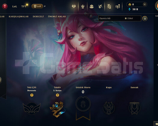TR Unranked | 1 Kostüm - 38K Mö | LoL Hesap