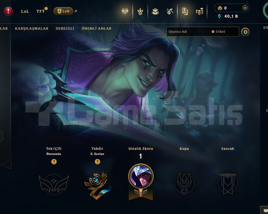TR Unranked | 1 Kostüm - 40K Mö | LoL Hesap