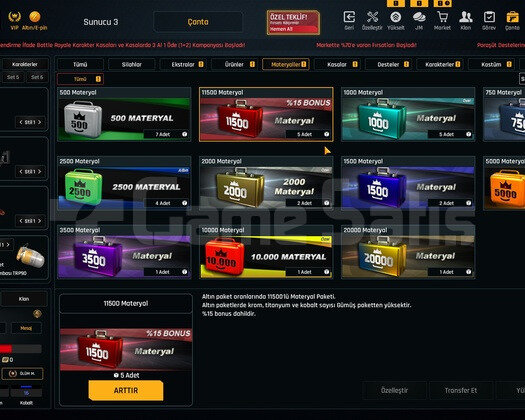 48 Level 126K Materyalli + Bol Desteli Hesap