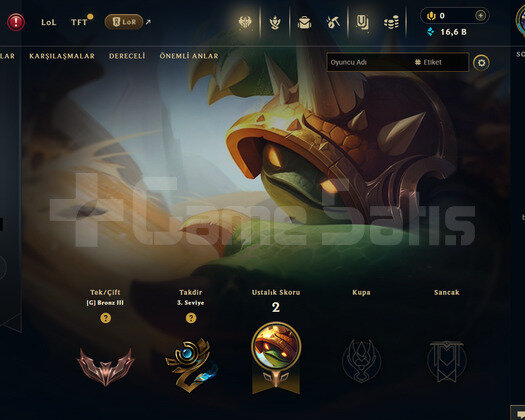 EUW Bronz 3 | 25 Hero - 16K Mö | LoL Hesap