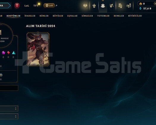 EUW Unranked | 1 Kostüm - 27K Mö | LoL Hesap