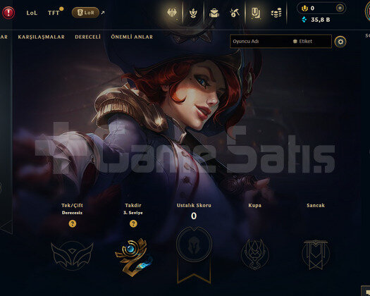 TR Unranked | 1 Kostüm - 35K Mö | LoL Hesap