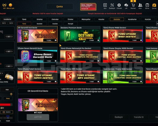42 Level 77K Materyalli + 226.500 ZPli Hesap