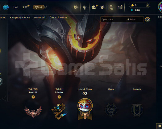TR Bronz 3 | 1 Kostüm - 21 Hero | LoL