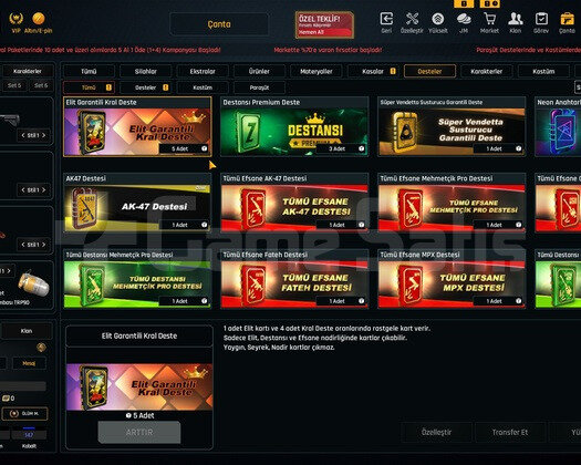 47 Level 78K Materyalli + 445.350 ZPli Hesap