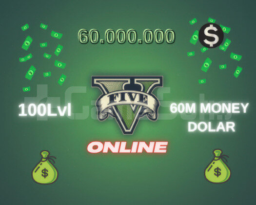 GTA Online 60M DOLAR +100 LVL Full Unlock+ bonus