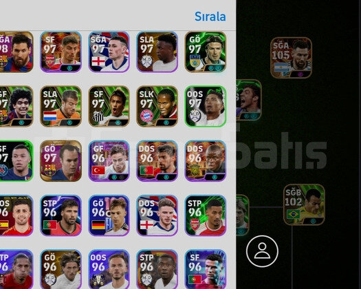 2 BOMBACI 105 MESSİ 103 SCHEVENKO FULL REZERV