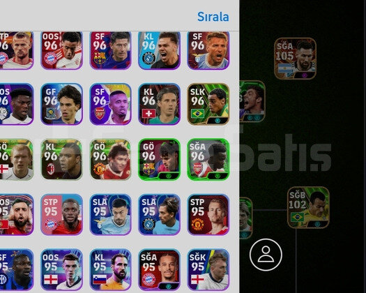 2 BOMBACI 105 MESSİ 103 SCHEVENKO FULL REZERV