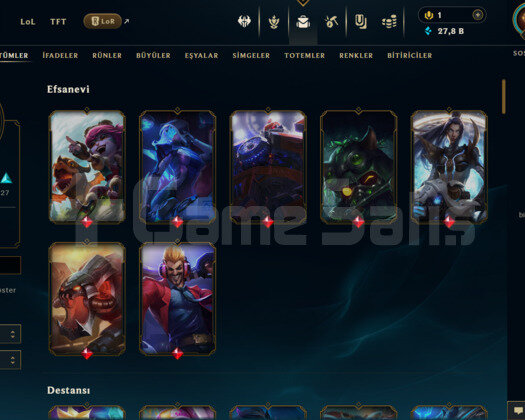 EUW 106 SKİN UNRANKED HESAP - LOL