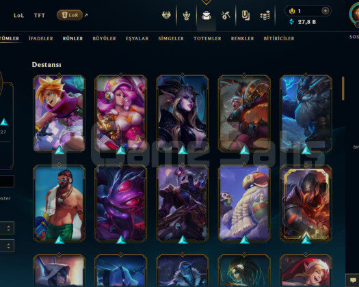 EUW 106 SKİN UNRANKED HESAP - LOL