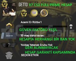 CS2 FULL Prime 3 Madalya | Yeşil Faktör + Garanti