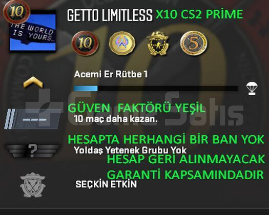 CS2 FULL Prime 4 Madalya | Yeşil Faktör + Garanti