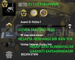 CS2 FULL Prime 3 Madalya | Yeşil Faktör + Garanti
