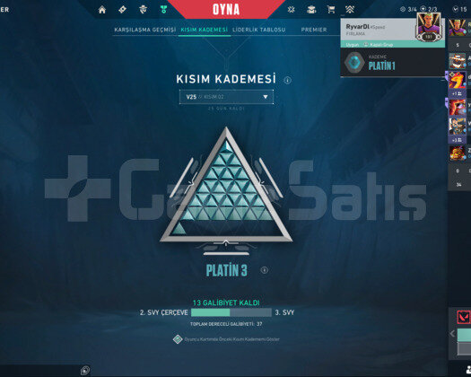 TERTEMİZ VALORANT HESABI +4 VANDAL SKİNLİ BATTLE