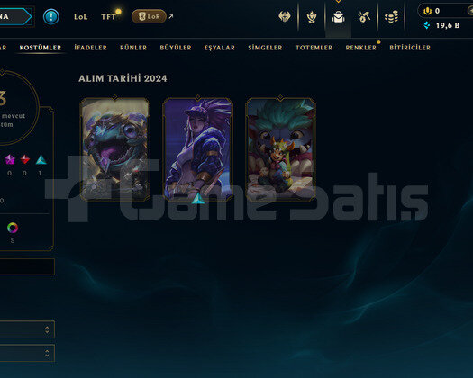 EUW Unranked | 3 Kostüm - 19K Mö | LoL Hesap