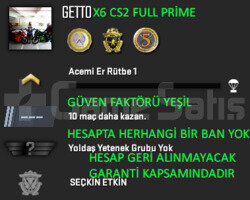 CS2 FULL Prime 3 Madalya | Yeşil Faktör + Garanti