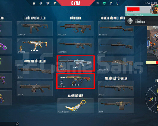 3 VANDAL//3 PHANTOM//ASİL KARAMBİTLİ//SMURFLUK ACC