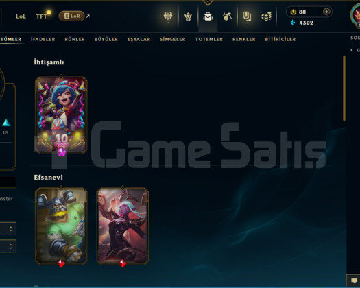 TR 30 SKİN UNRANKED HESAP - LOL