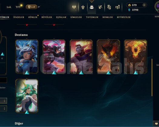 EUW 19 SKİN UNRANKED + 375 RP HESAP - LOL
