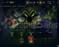 EUW 19 SKİN UNRANKED + 375 RP HESAP - LOL
