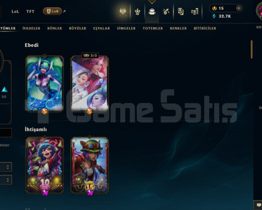 TR 95 SKİN UNRANKED + 32 K MAVİ ÖZ - LOL