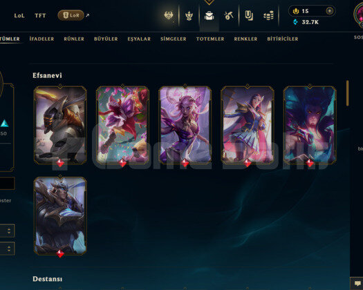 TR 95 SKİN UNRANKED + 32 K MAVİ ÖZ - LOL